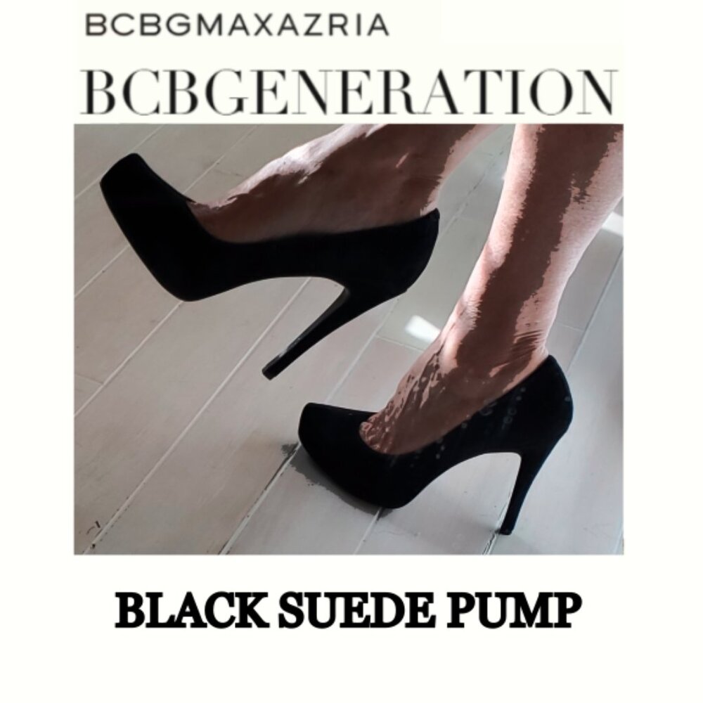 BCBGMAXAZRIA/BCBGENERATION black suede pumps size US 10B - European 40